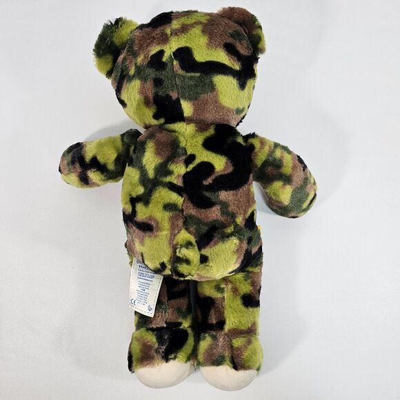 Build A Bear Workshop Military Camouflage Army Green Teddy Bear Plush Toy - Picture 2 of 7